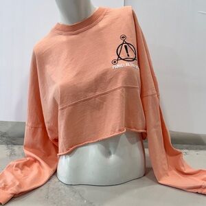 Peach Cropped  Panic at the Disco Crewneck Sweatshirt
